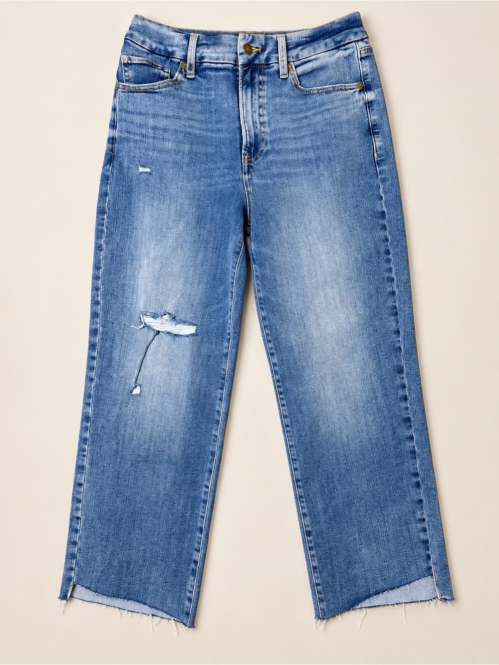 Express Women’s High Rise Flexx Straight Ankle Jeans Blue Denim Size 6 Short